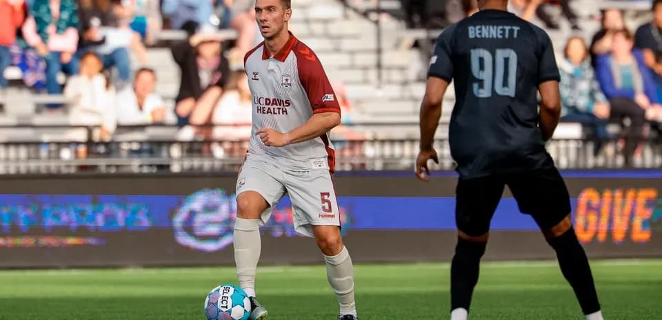 Colorado Springs player controlling the ball