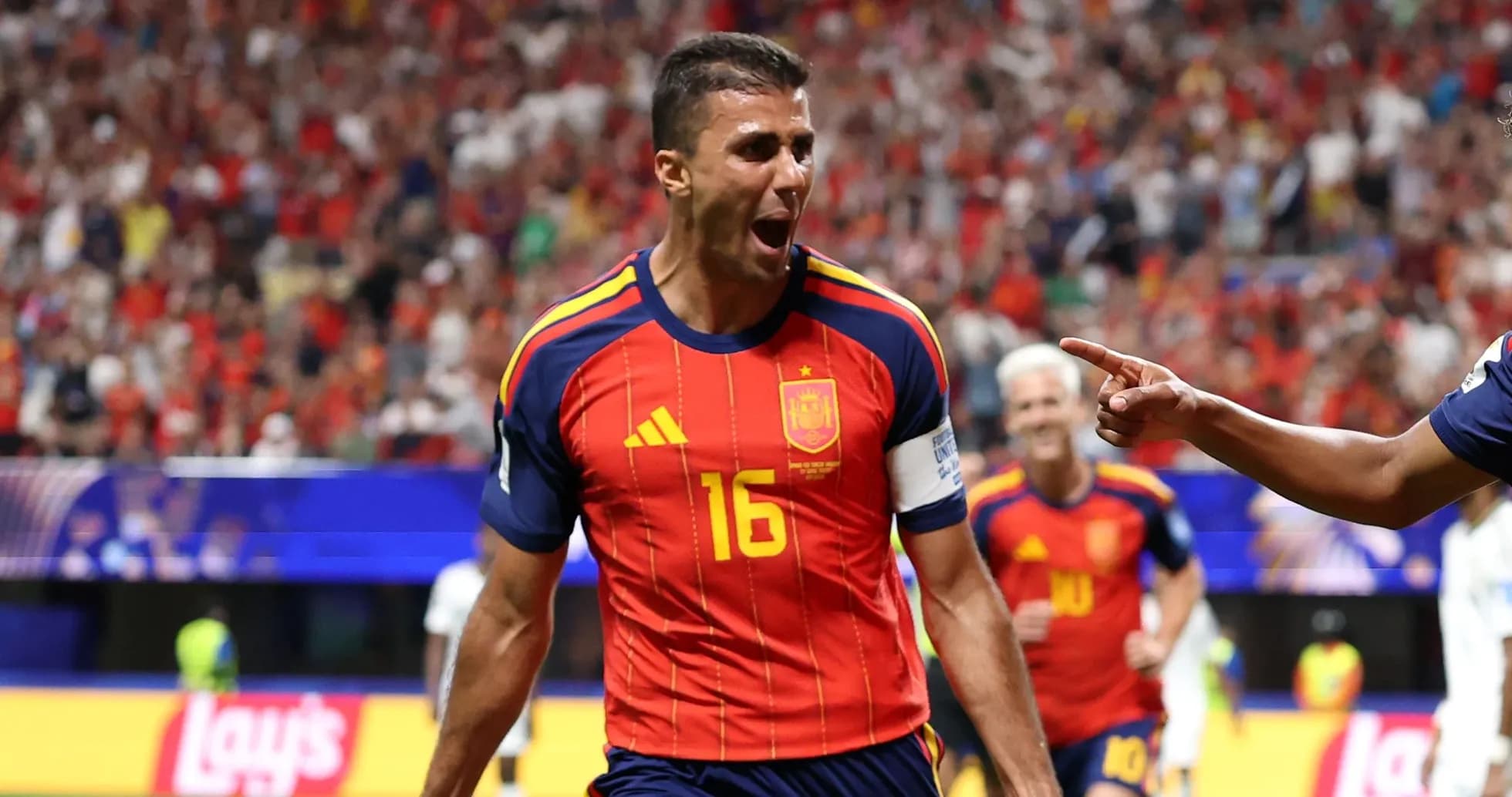 Player celebrating a goal during a match