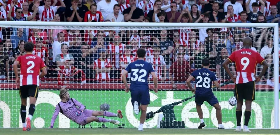 Player taking a penalty kick during match
