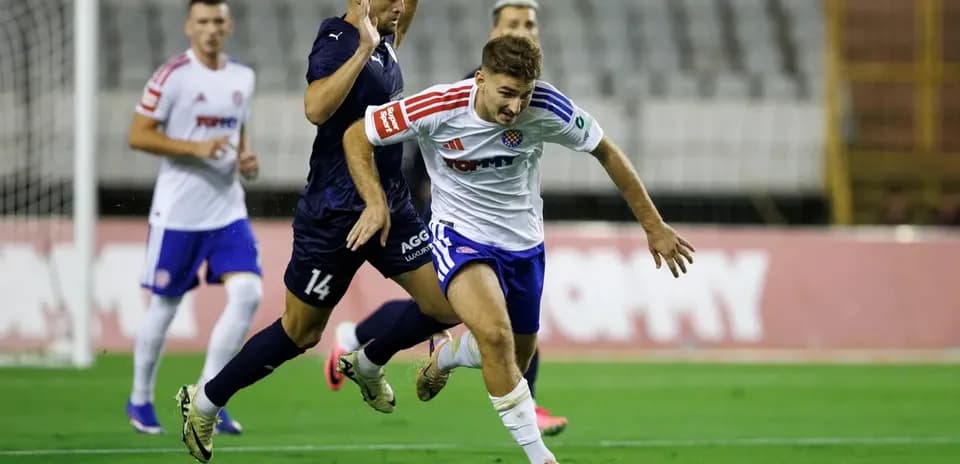 Players competing during Pafos vs Hajduk Split match