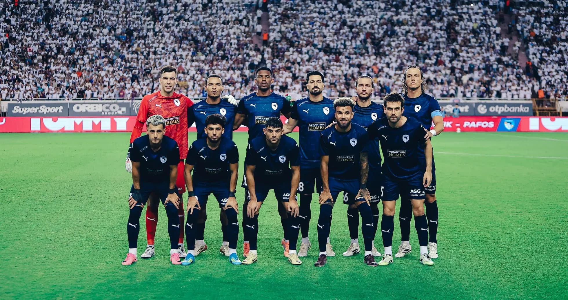 Pafos FC team lineup before Europa League match