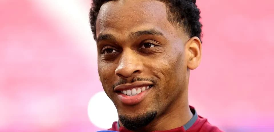 Player smiling during a pre-match interview