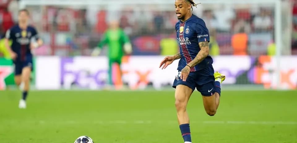 Player running with ball during UEFA match
