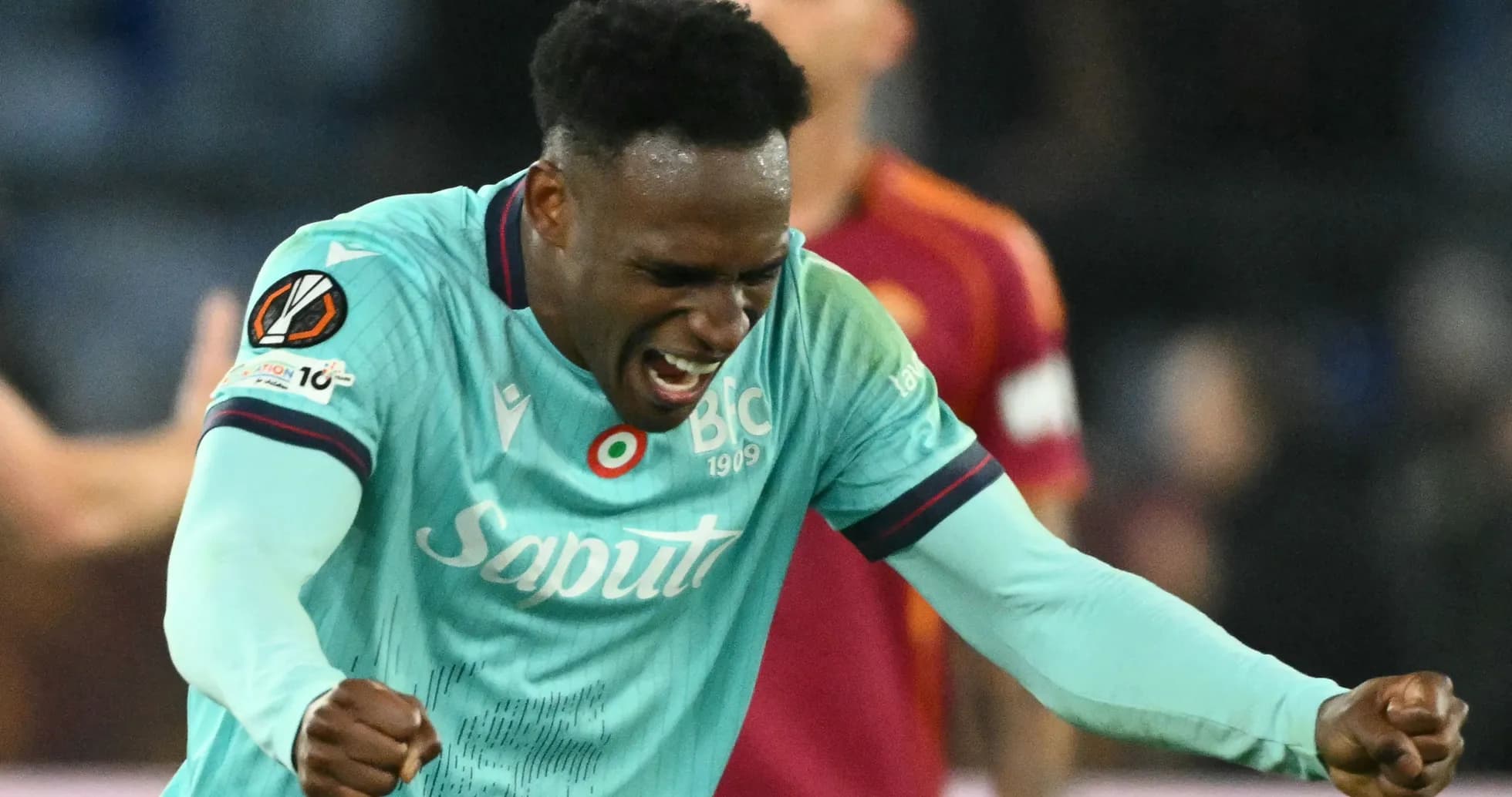 Player celebrating during Europa League match