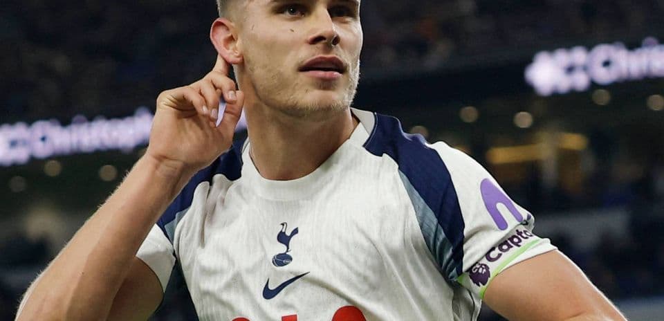 Tottenham player celebrating during match