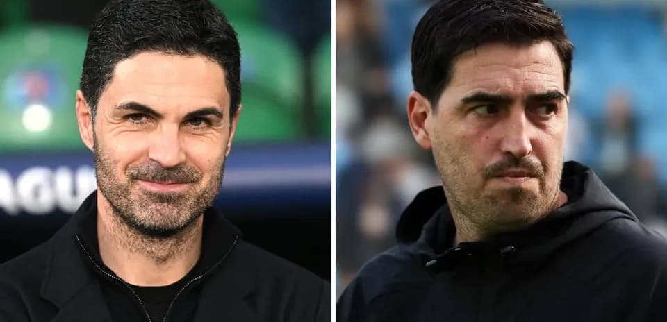 Two football managers on the sidelines during match