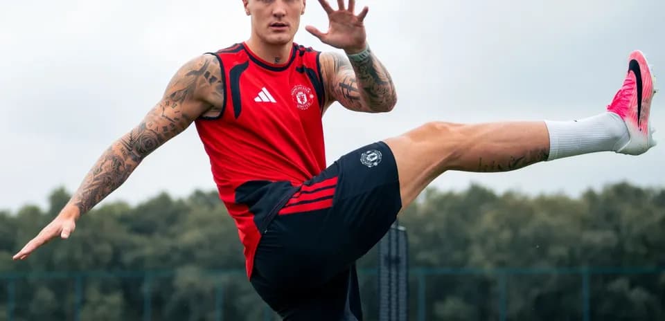 Player practicing a kick during training session