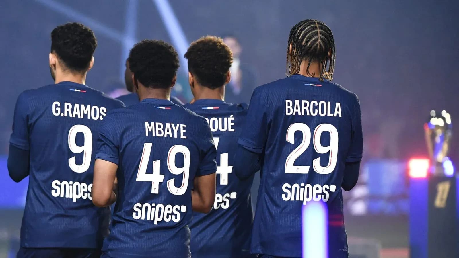 Players in jerseys during a celebration event