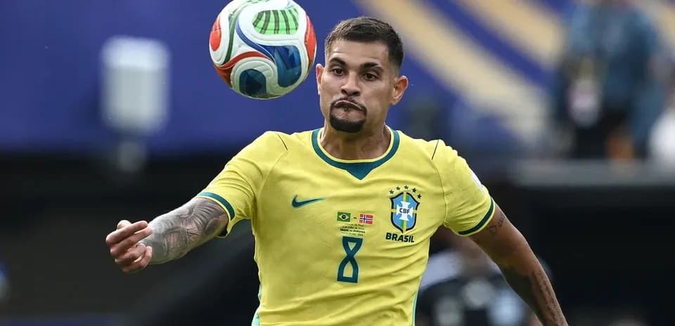 Brazilian player controlling a soccer ball during match