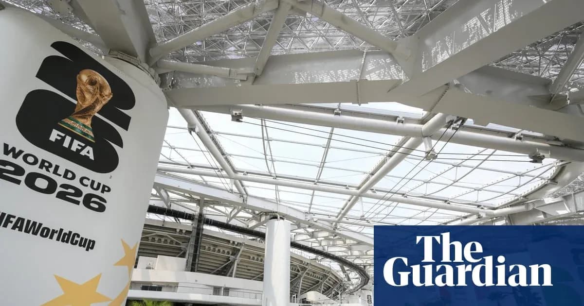 FIFA World Cup 2026 logo at stadium structure FIFA World Cup 2026 logo at stadium structure