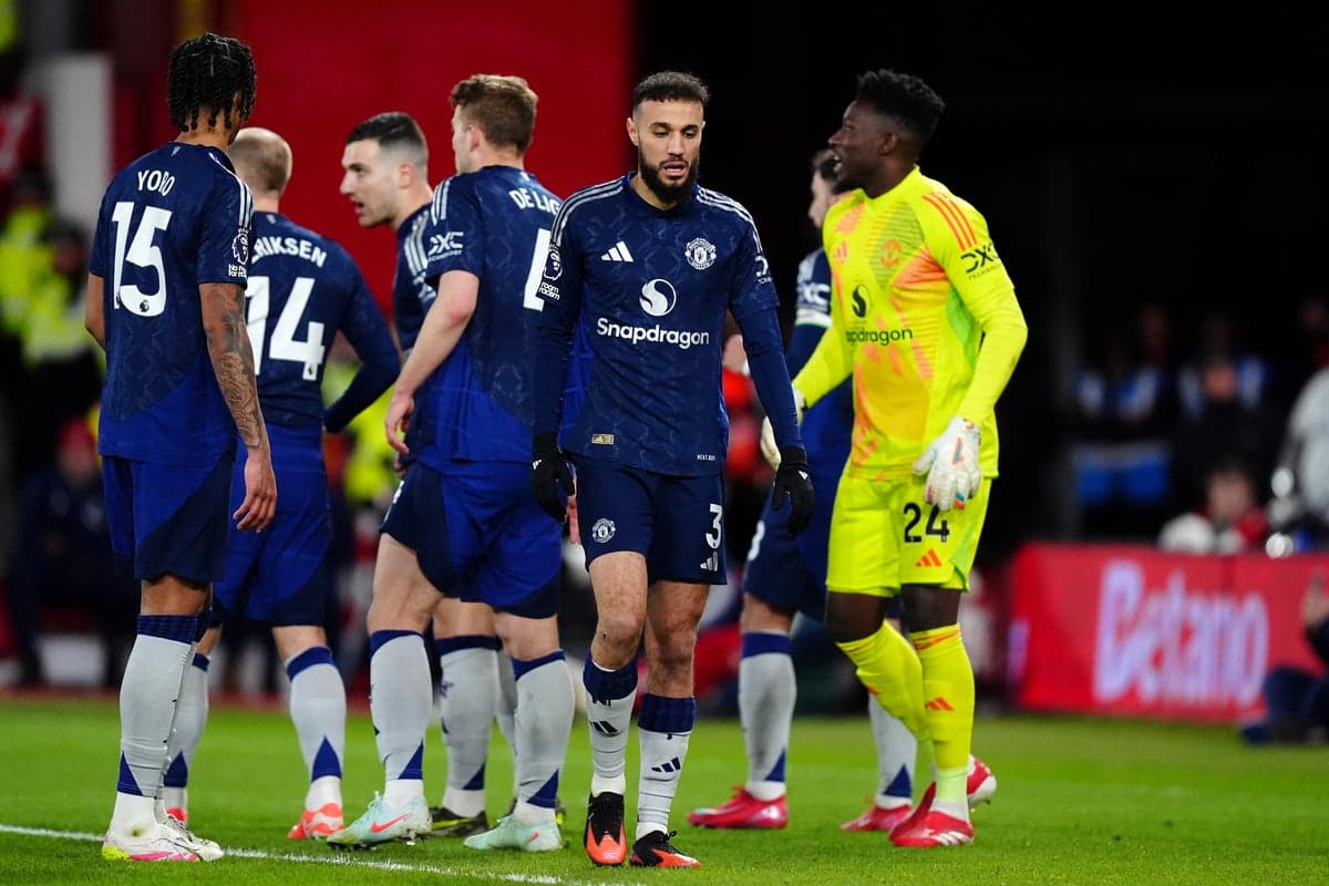 Manchester United players during Premier League match