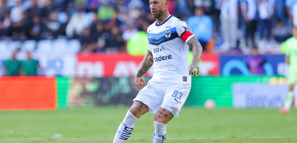 Monterrey player in action during Liga MX match