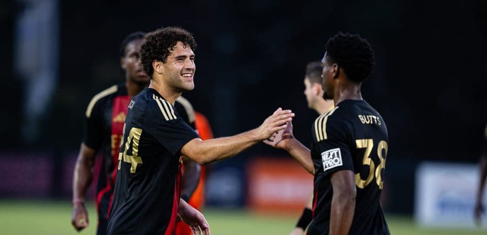 Atlanta United II players celebrating during match