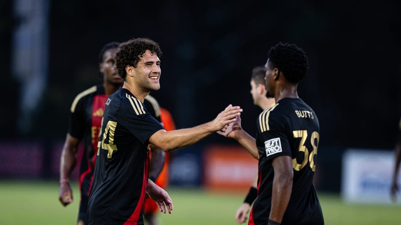 Atlanta United II players celebrating during match
