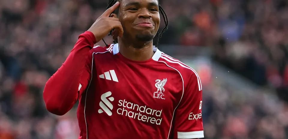 Liverpool player celebrating during match