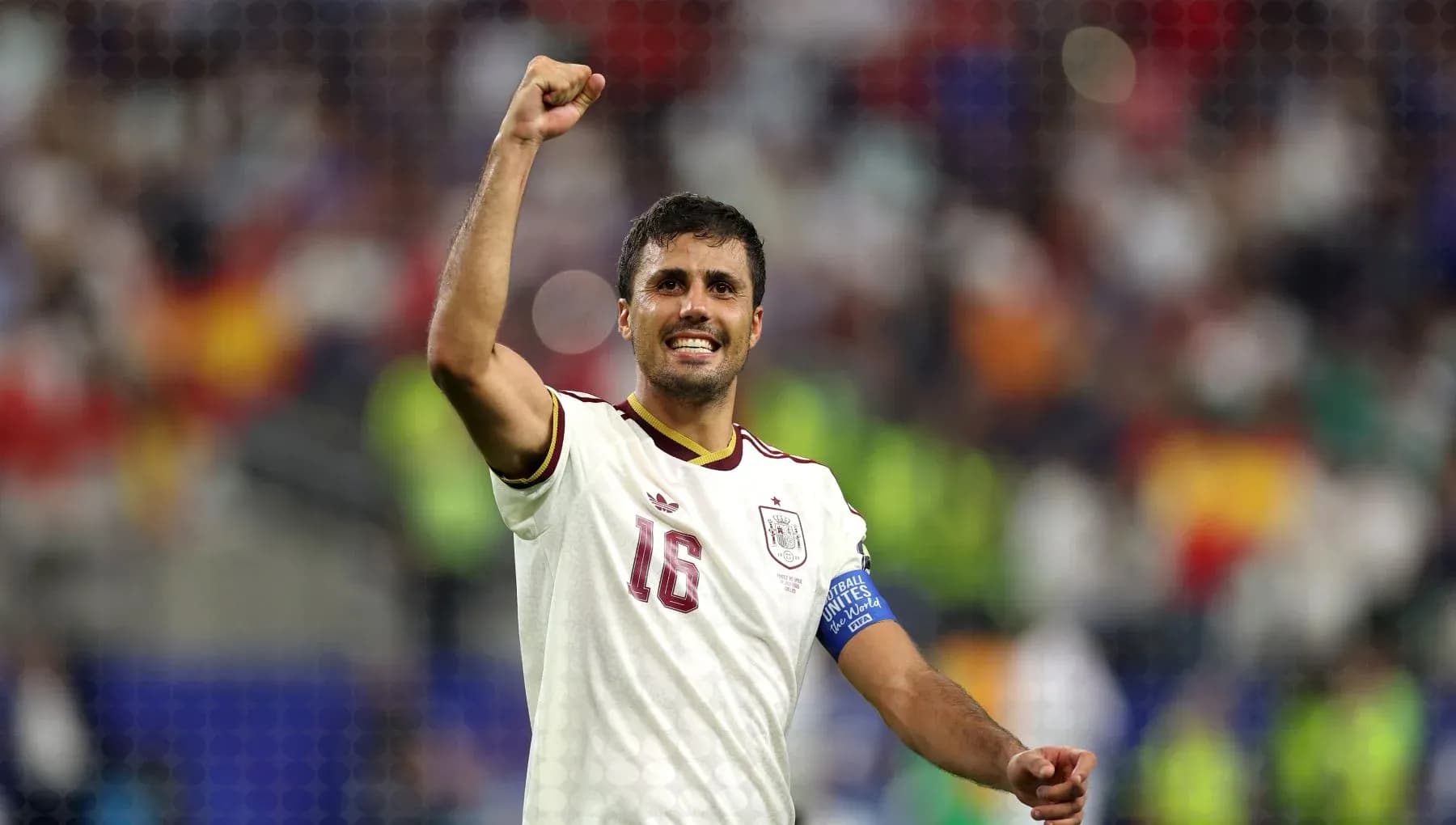 Player celebrating after winning the match