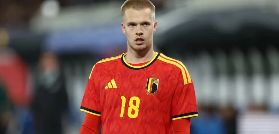 Player wearing Belgium jersey during match