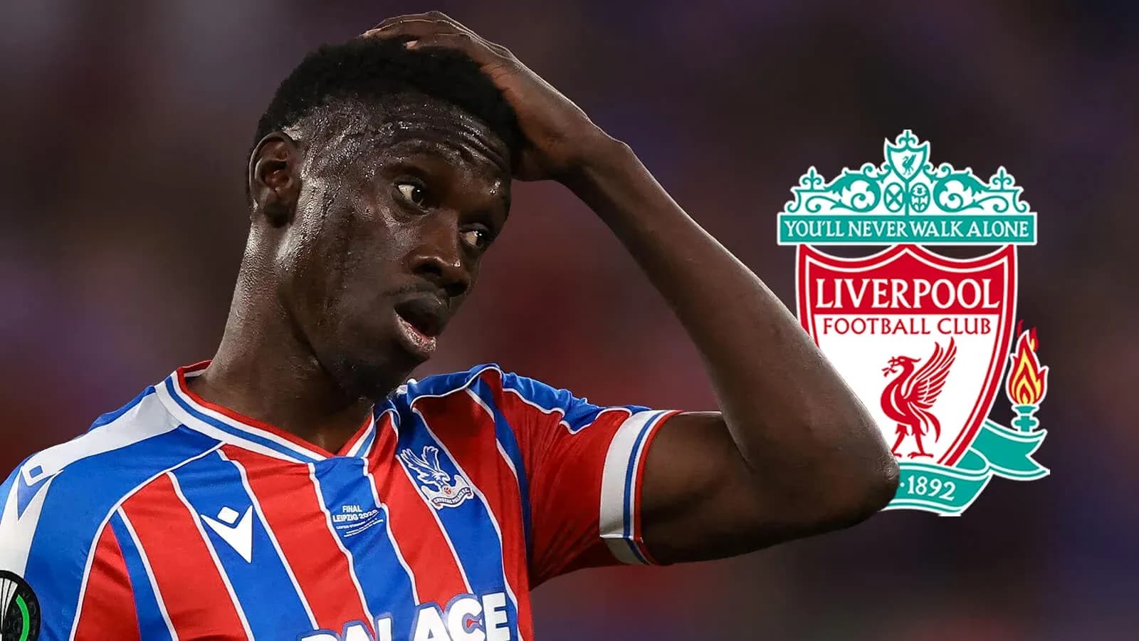 Crystal Palace player reacting during match against Liverpool