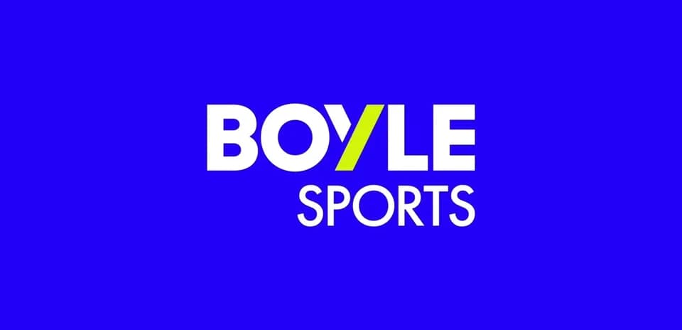 Boyle Sports logo on blue background