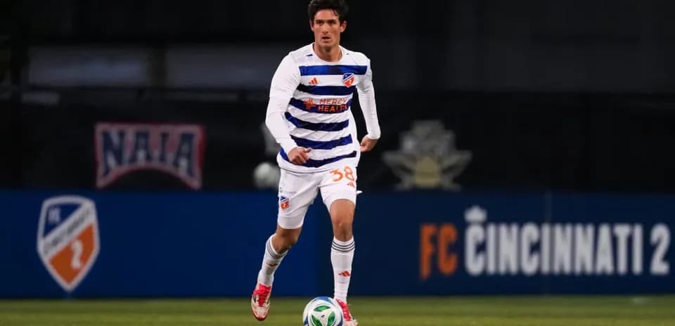 Player in action during FC Cincinnati II match