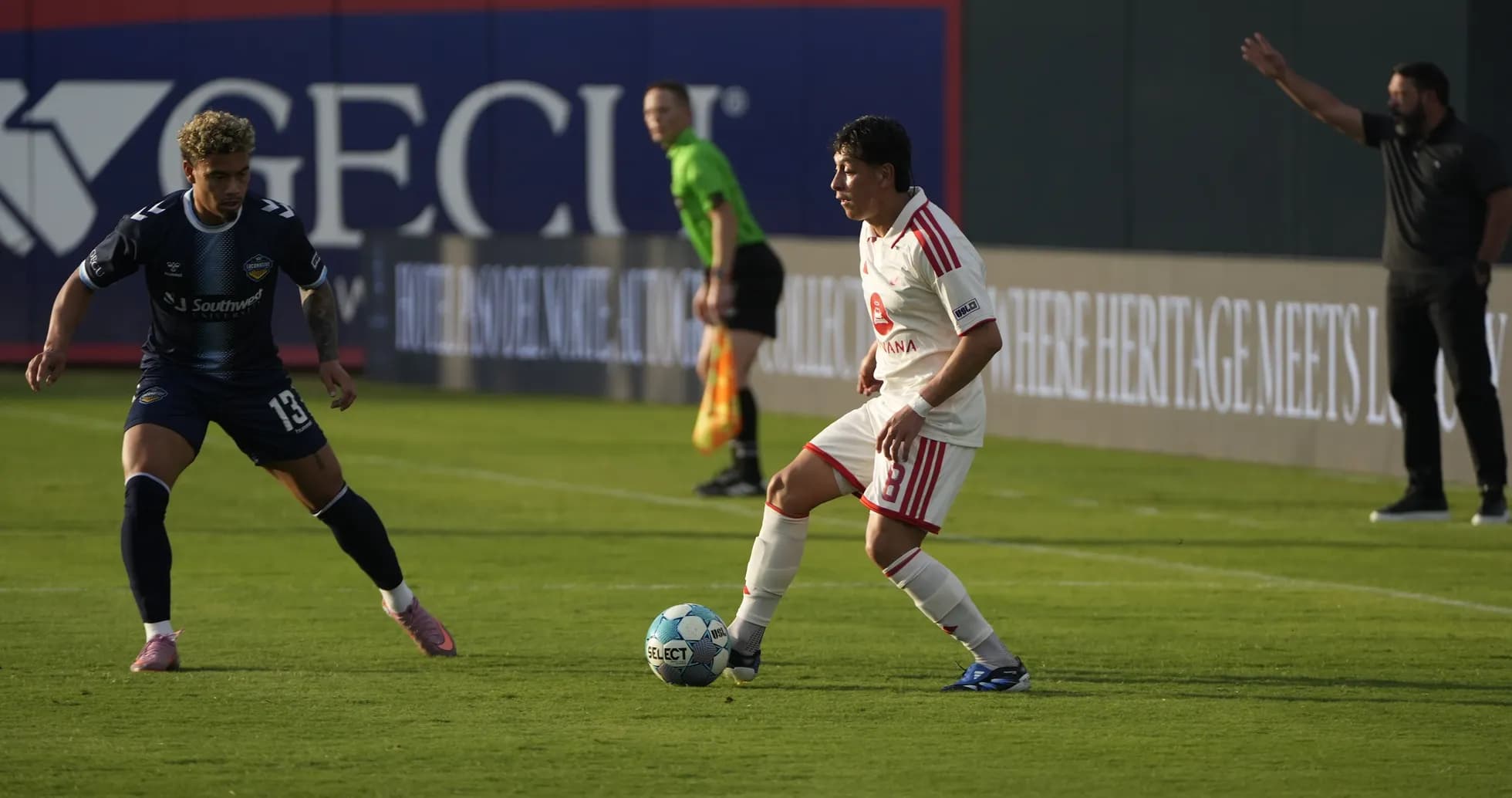 El Paso Locomotive player dribbling the ball
