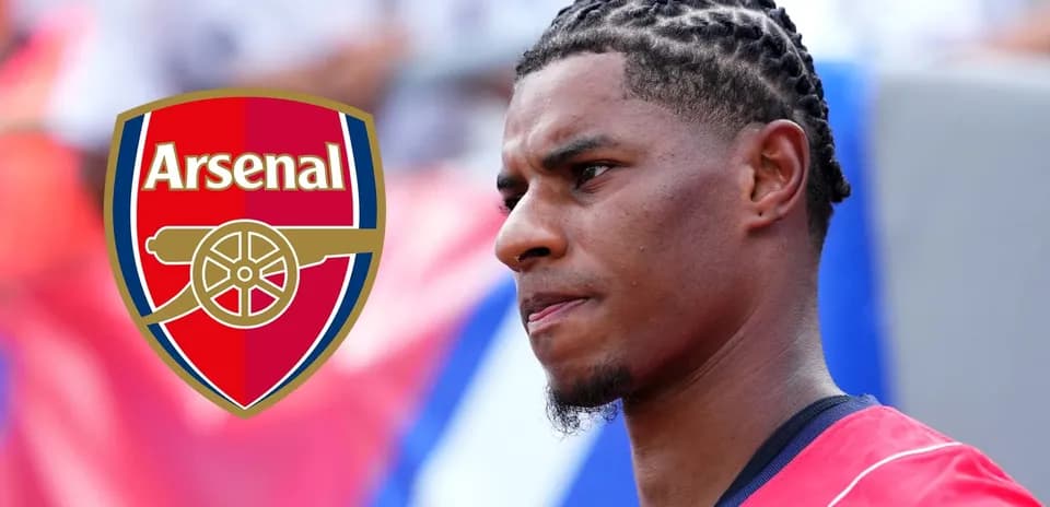 Player in Arsenal jersey with team logo background
