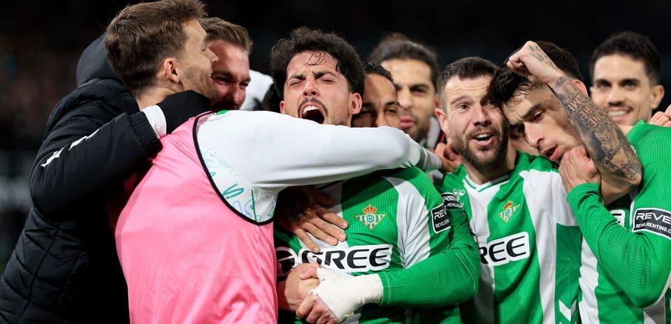 Real Betis players celebrating a goal