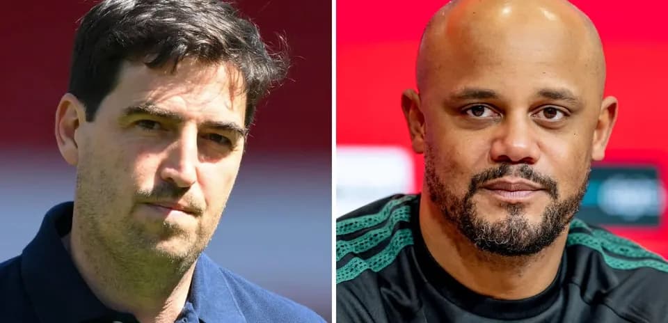 Two football coaches posing for a split image