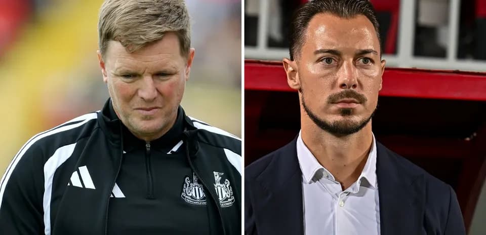 Two football managers during match preparations