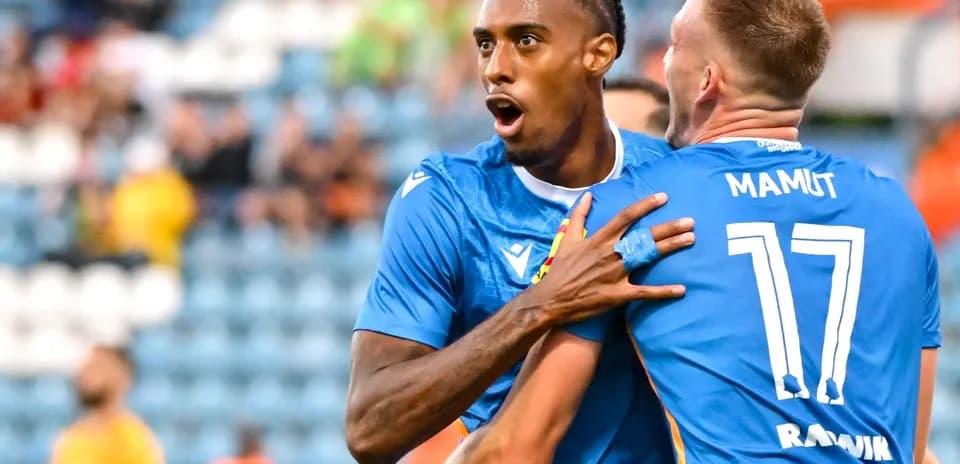 Players celebrating a goal during Pafos match