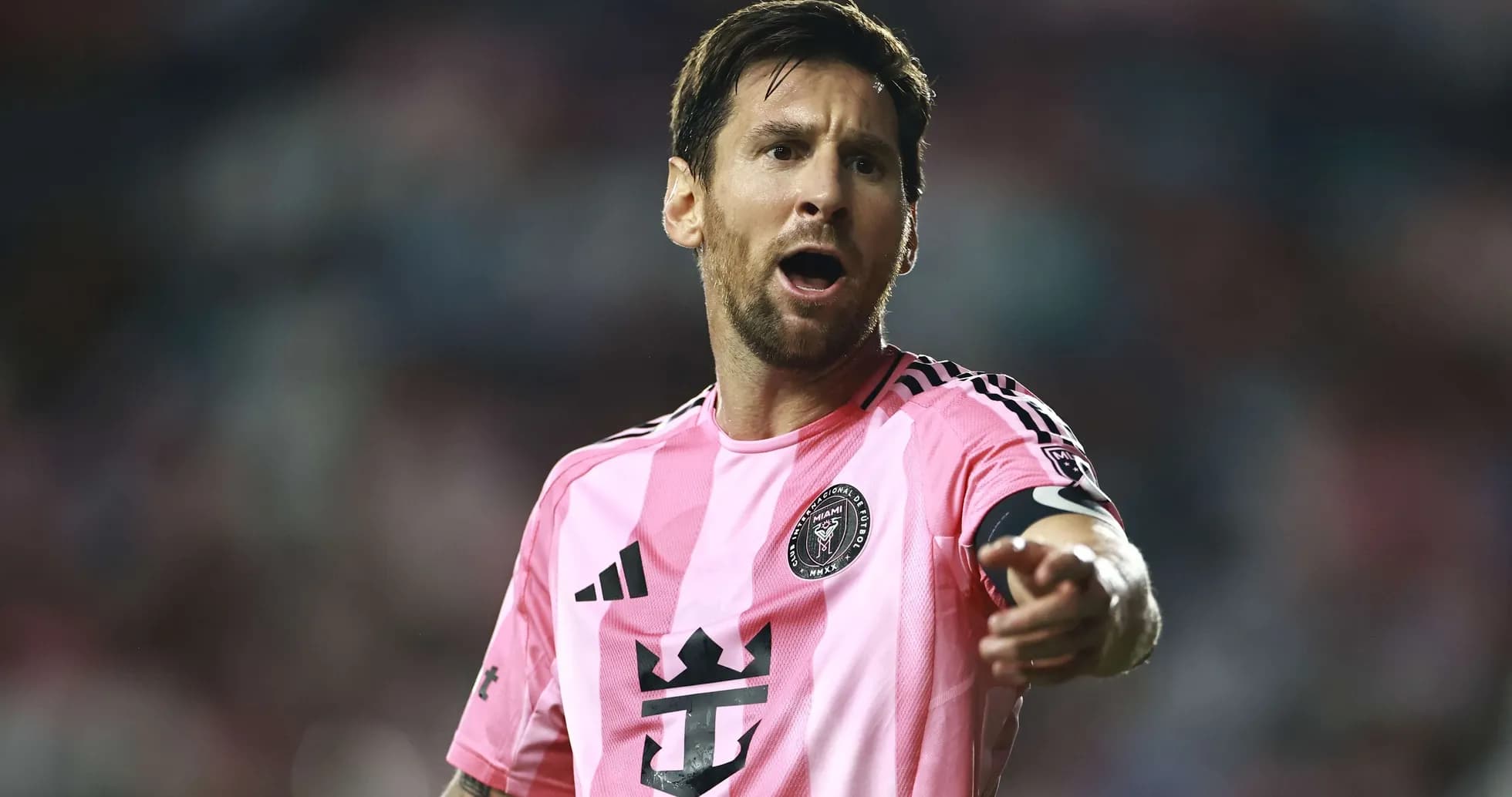 Lionel Messi gesturing during a match