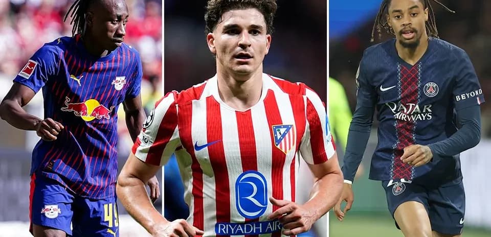 Three football players in action during matches