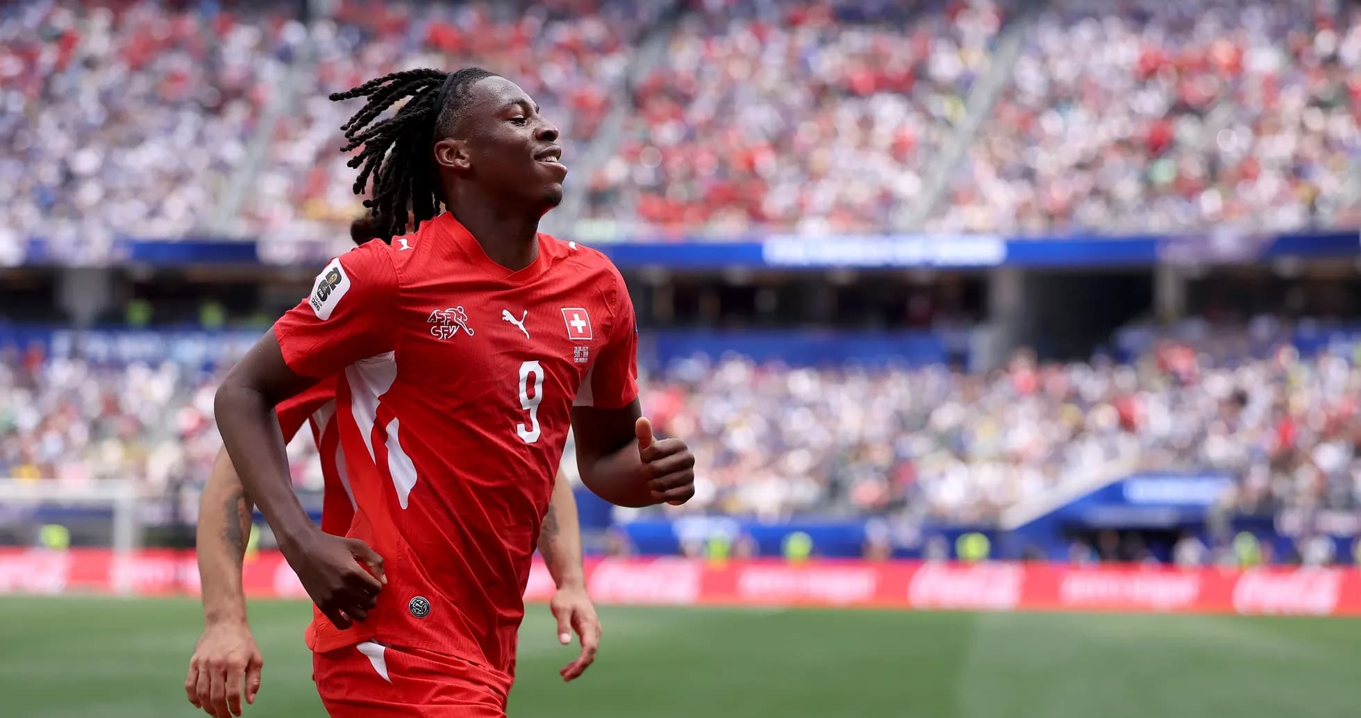 Player celebrating during a football match