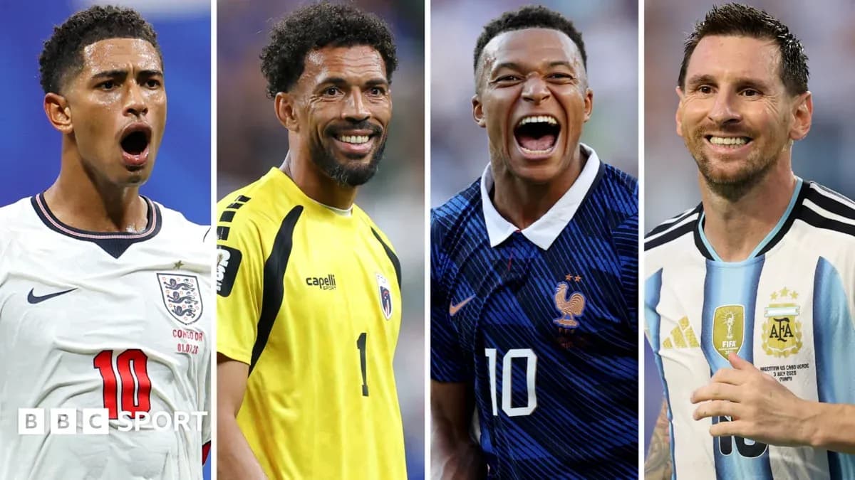 Four football players celebrating during matches