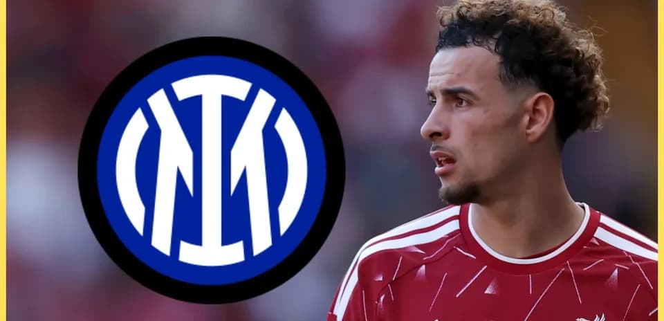 Player in red jersey next to Inter Milan logo