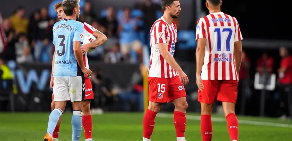 Players from Atletico Madrid and Celta Vigo during match
