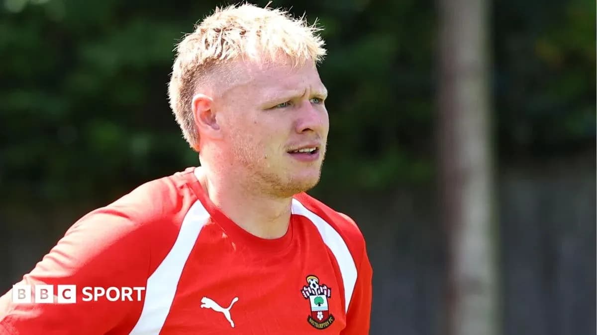 Player in Southampton training kit during session