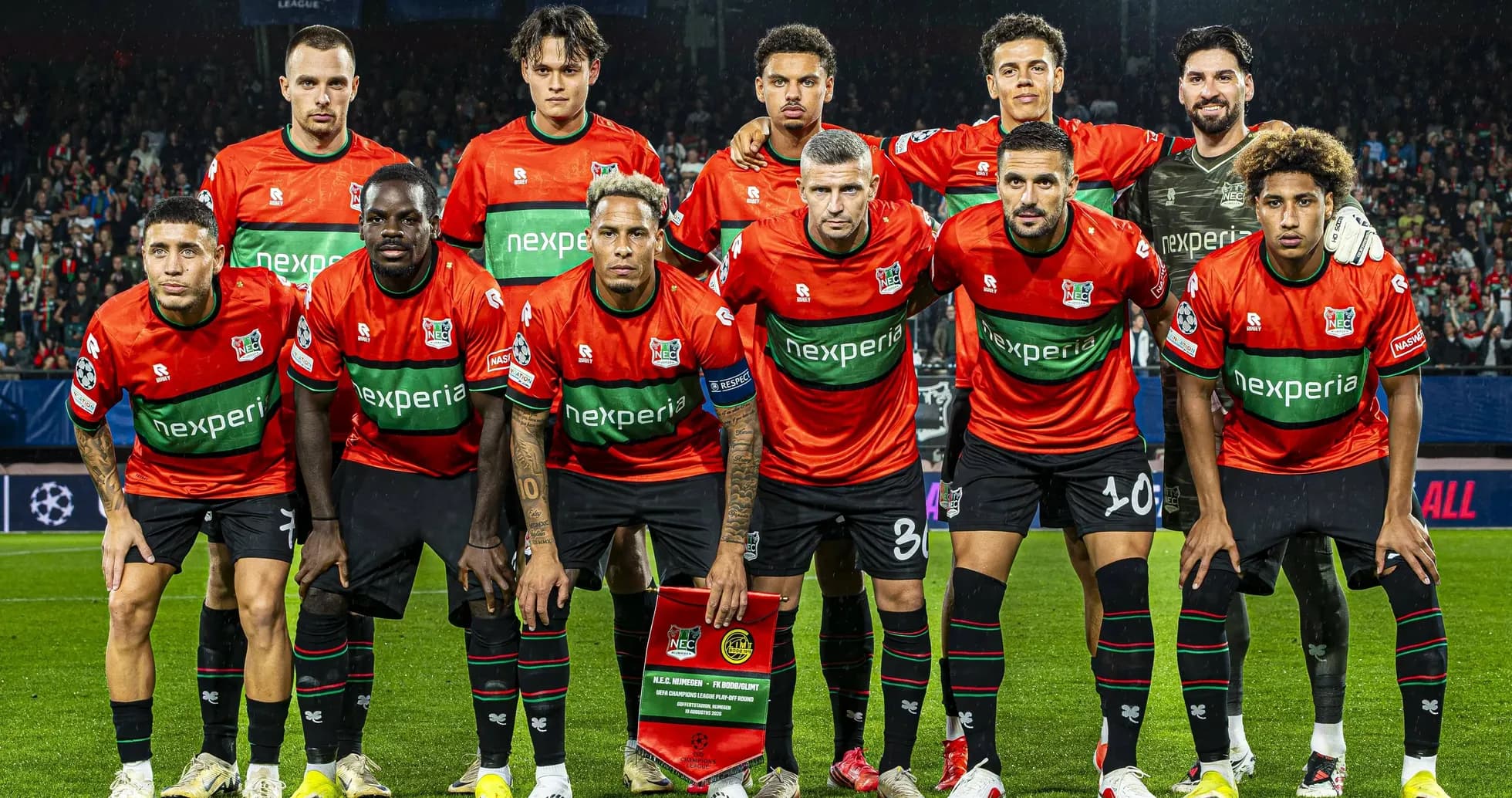 NEC Nijmegen team photo before Europa League match