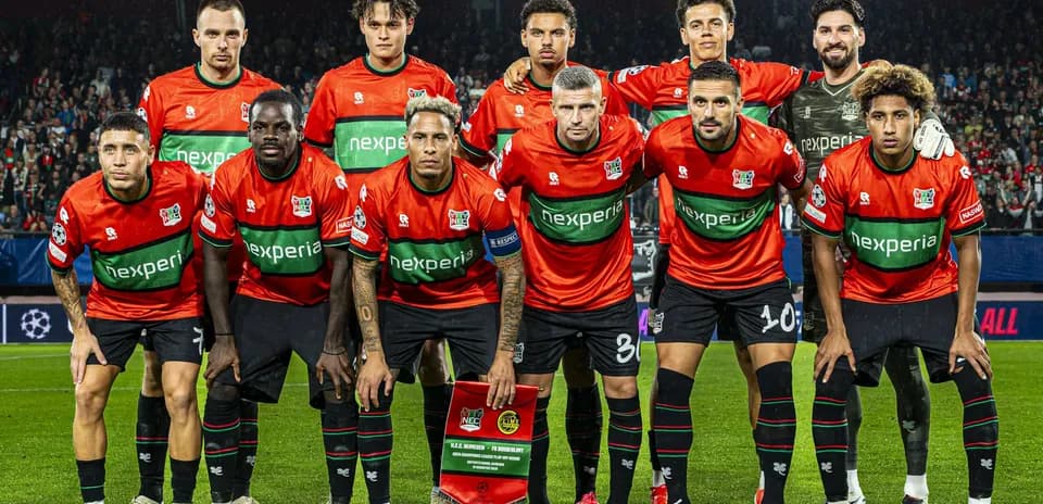NEC Nijmegen team photo before Europa League match