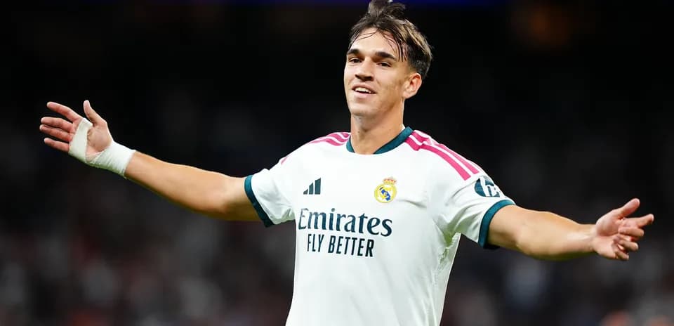 Player celebrating during a match for Real Madrid