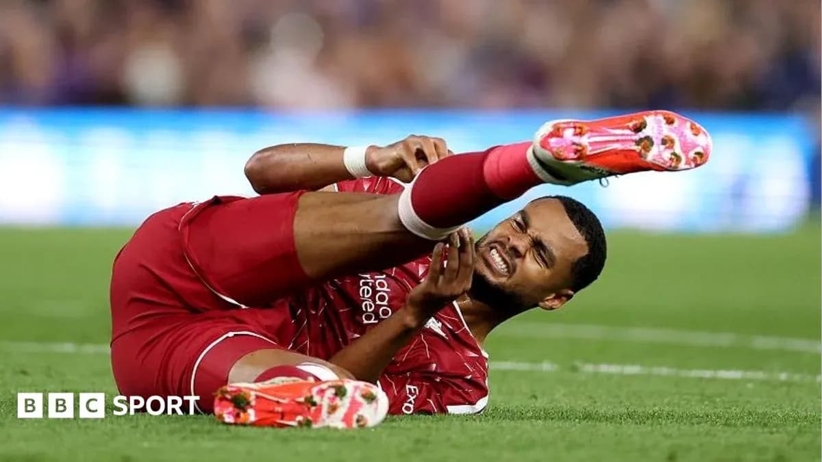 Player in red jersey injured on the field