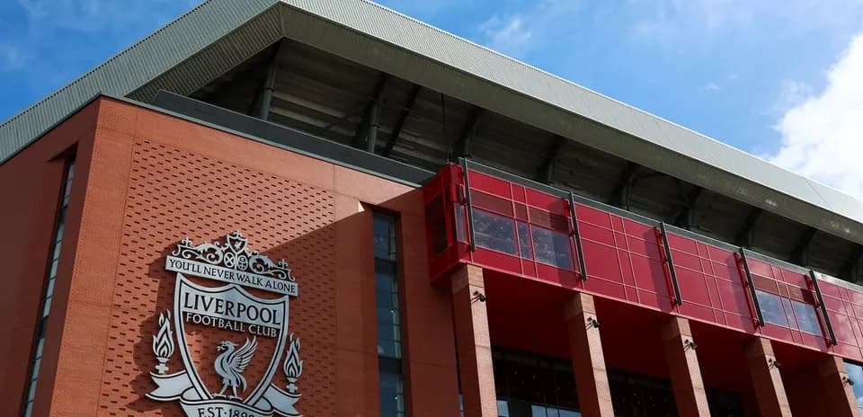Exterior view of Anfield, Liverpool FC stadium