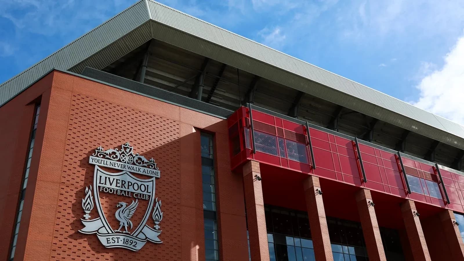 Exterior view of Anfield, Liverpool FC stadium