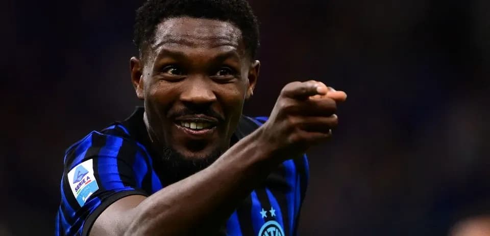 Inter player celebrating during Serie A match