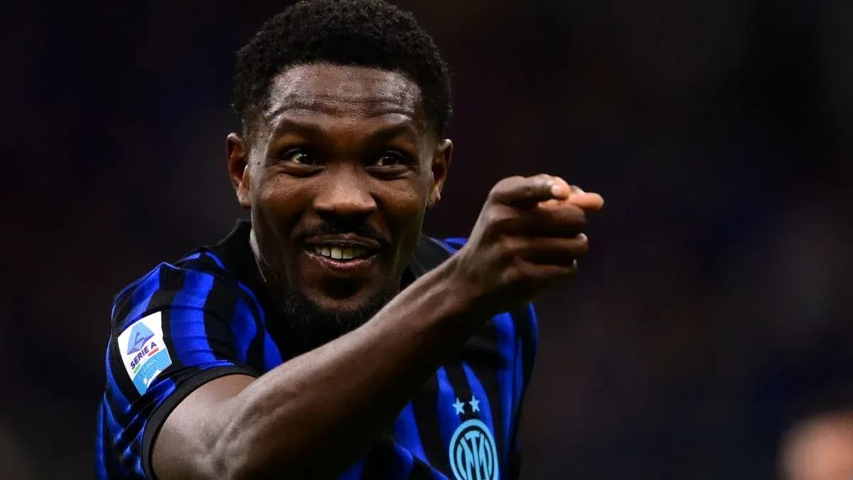 Inter player celebrating during Serie A match