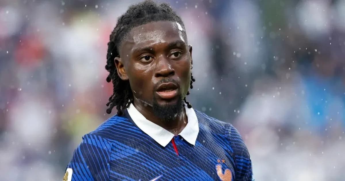 Player wearing blue France jersey during match