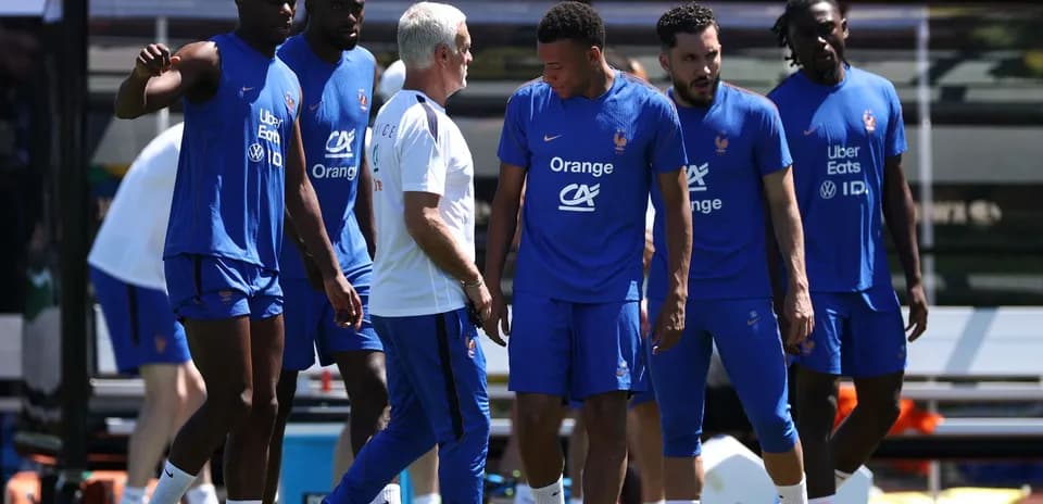 France national team players during training session