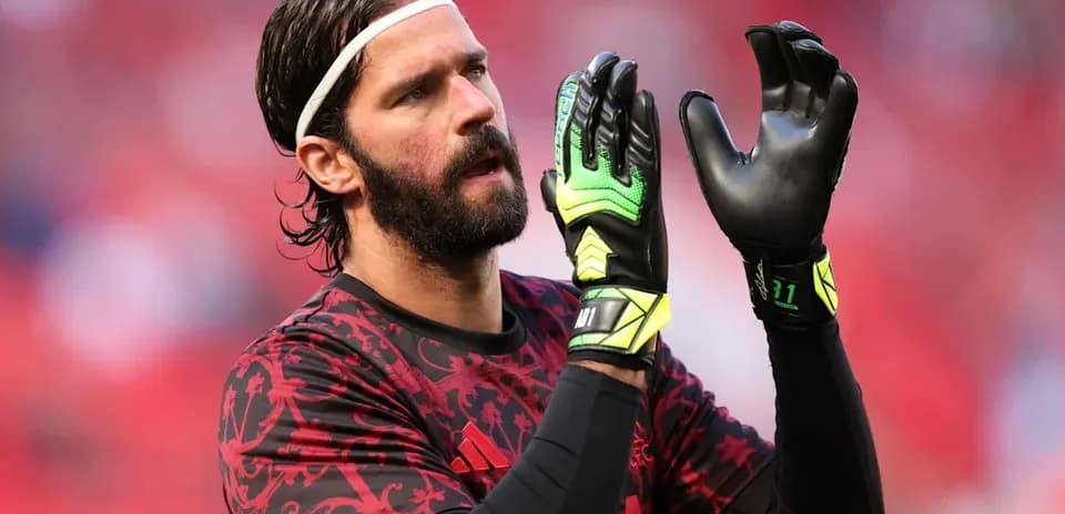 Goalkeeper preparing before the match in uniform