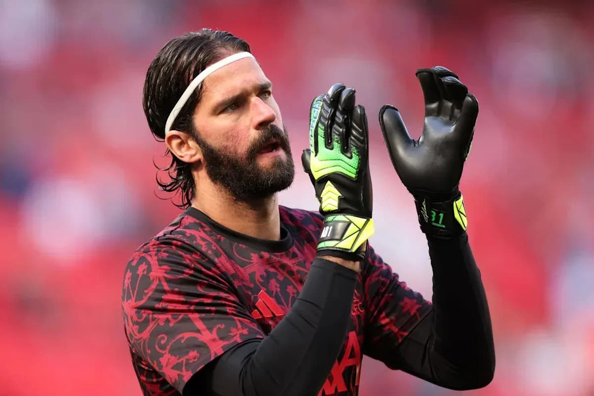 Goalkeeper preparing before the match in uniform