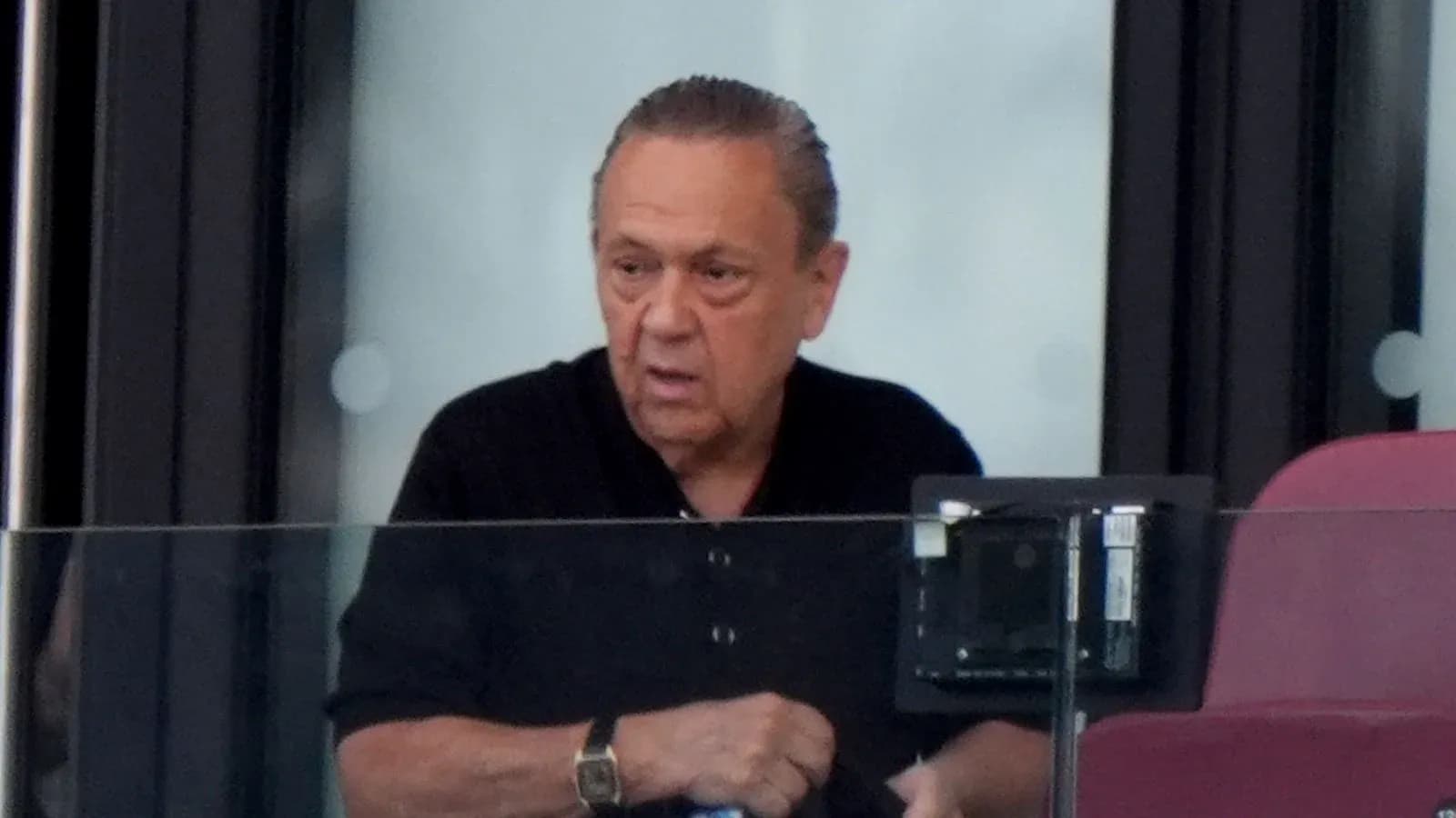 Person observing event from a stadium box